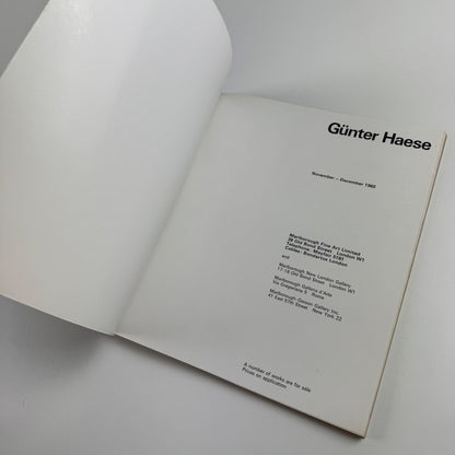 Günter Haese | Marlborough Nov-Dec 1965 cat.173 design by Gordon House