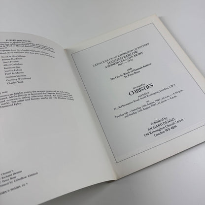 Hannah Barlow. A Doulton artist with The life and Work of Hannah Barlow by Peter Rose | Christie's South Kensington August 1985 Peter Rose