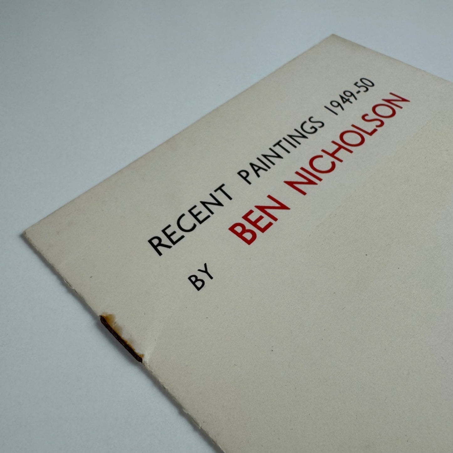Recent Paintings 1949-50 by Ben Nicholson | The Lefevre Gallery, October 1950