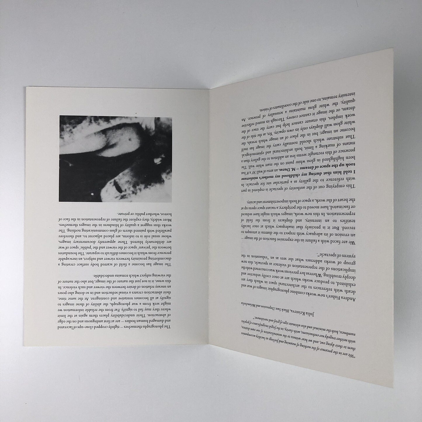 Andrea Fisher: Recent Works | Folded card | Camden Arts Centre, 1993