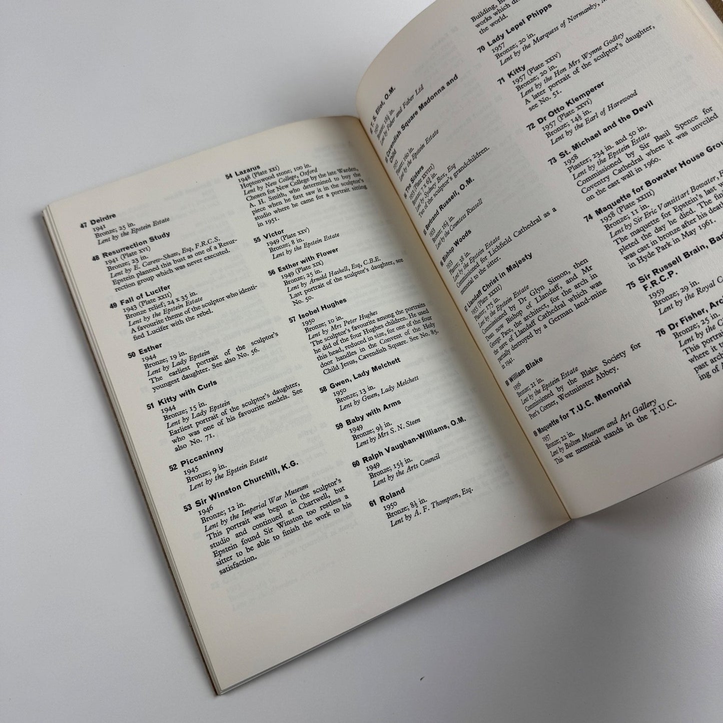 Jacob Epstein Arts Council Memorial Exhibition 1961 + related ephemera, press cuttings, photographs