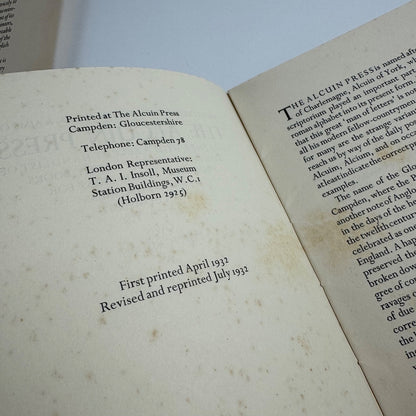 Folder type specimens The choice of type-faces in book-production | Alcuin Press, undated