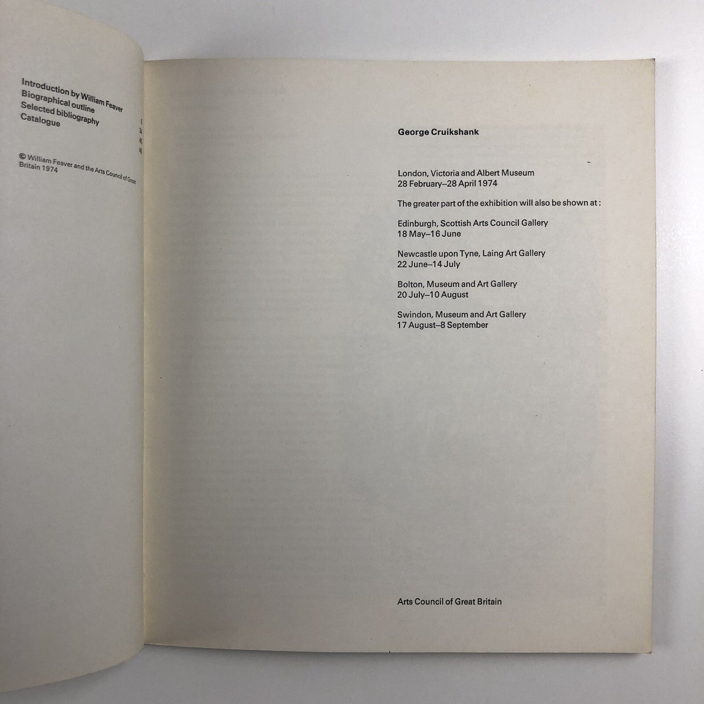 George Cruickshank | Arts Council travelling exhibition | 1974 catalogue