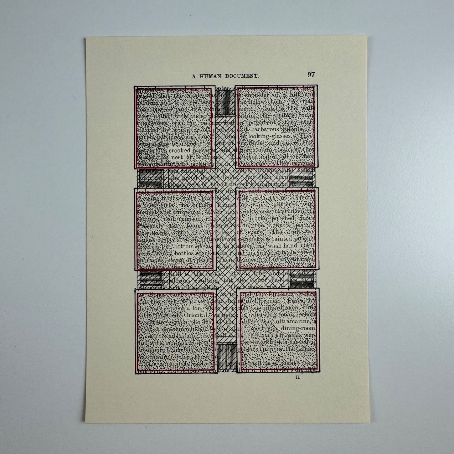 A Humument page 97 'barbarous looking-glasses' by Tom Phillips | The Tetrad Press, 1970