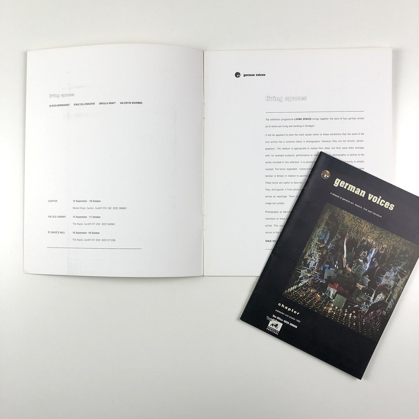 German voices. Living Spaces | Chapter programme | Cardiff 1992
