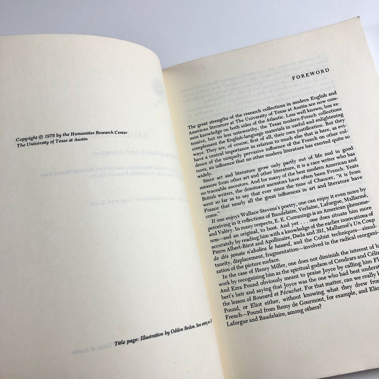 Baudelaire to Becket by Carlton Lake | University of Texas, 1976