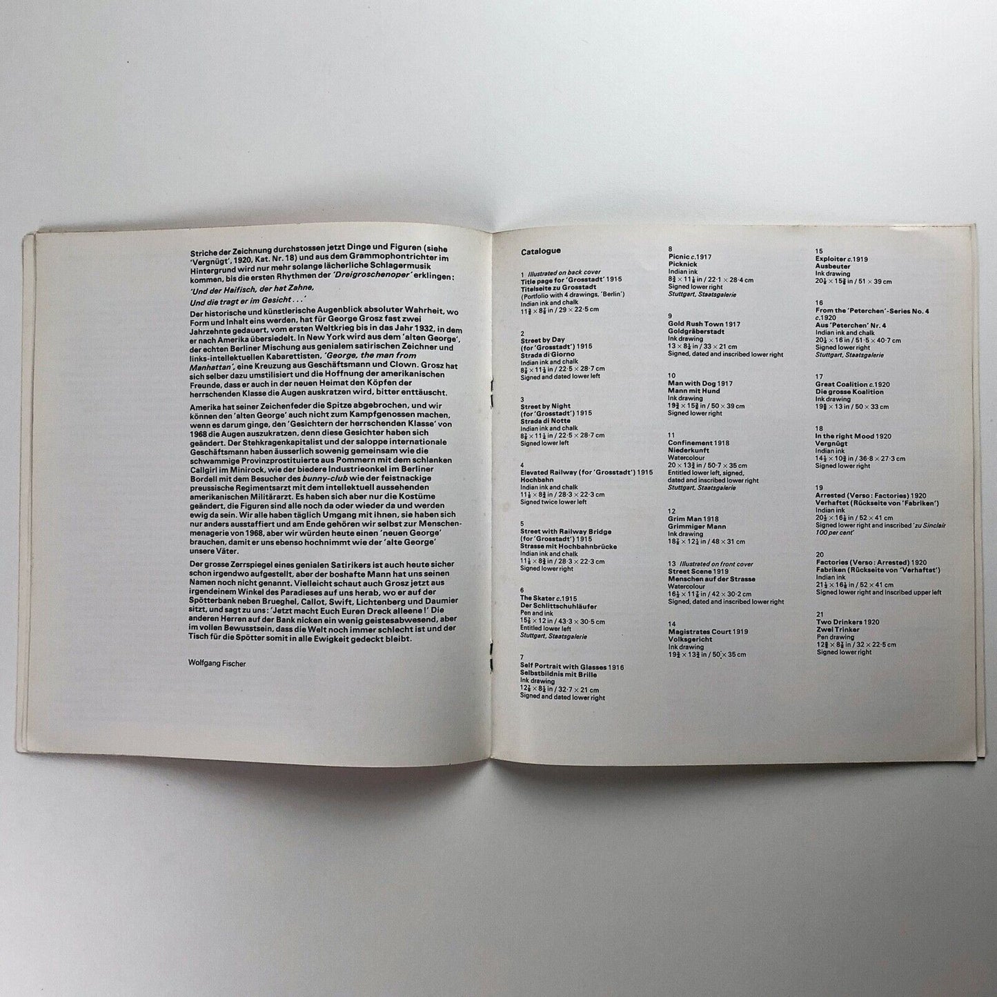 George Grosz | Marlborough exhibition catalogue, April 1968 | Design by Gordon House