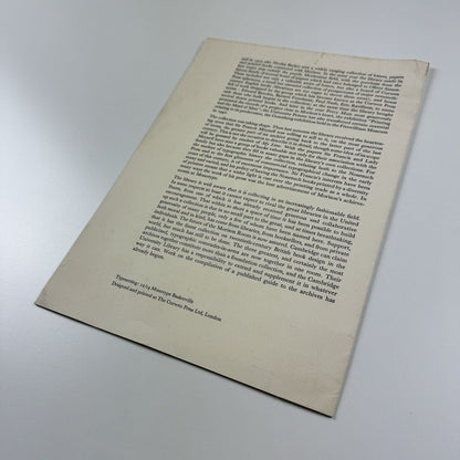 Stanley Morison at Cambridge. Wynkyn de Worde Society reprint | Curwen Press, 1974