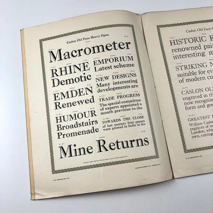 Christmas and New Year 1927-1928 Selected Types and Borders | H.W. Caslon & Co Ltd type specimen brochure