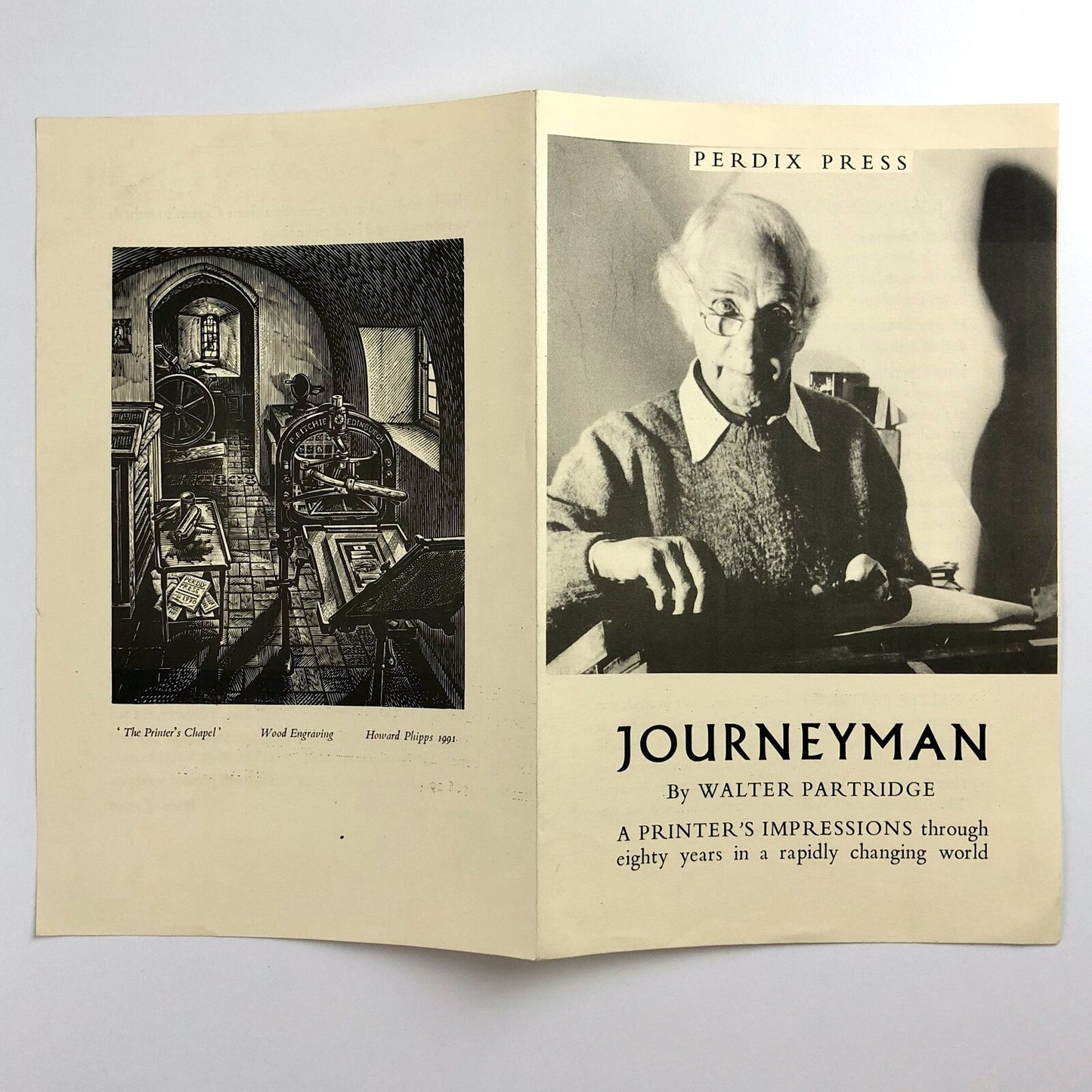 Journeyman by Walter Partridge | 4-page leaflet for publication by Perdix Press