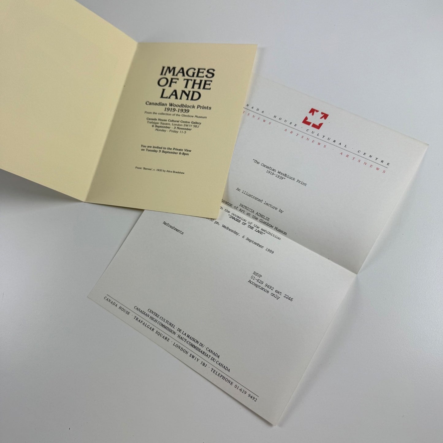 Private view invite Images of the Land Canadian Woodblock Prints Glenbow Museum