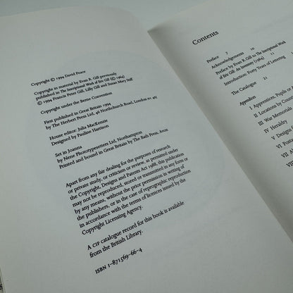 Eric Gill – The Inscriptions by David Peace | Herbert Press 1994