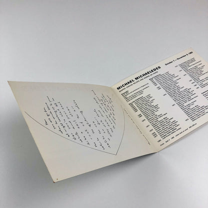 Michael Michaeledes folding card Juda Rowan Gallery | 1982 exhibition