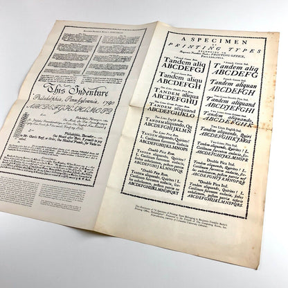 Keepsake presented to the Friends of The Composing Room, Inc.  A Specimen of Printing Types Benjamin Franklin Bache's Printing Office