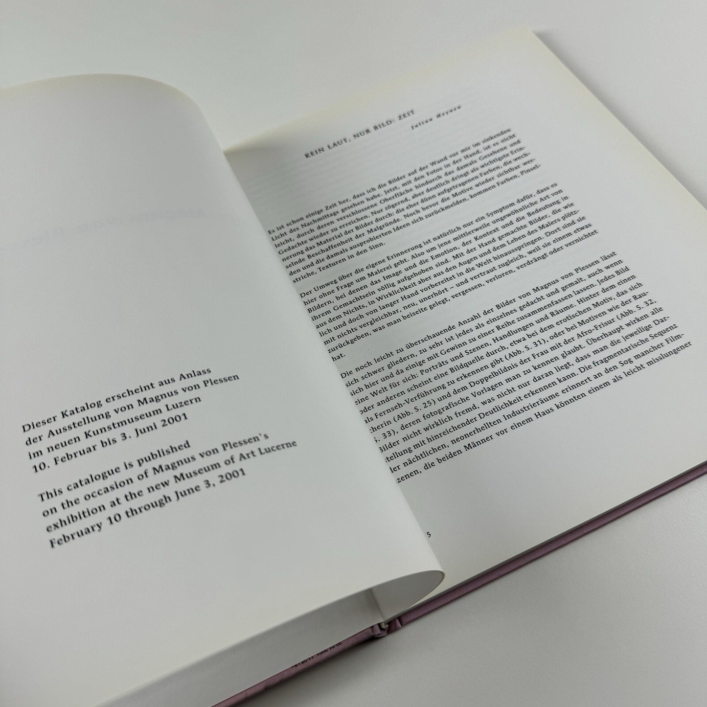 Magnus von Plessen | New Modern Art Museum Lucerne, 2001 exhibition catalogue