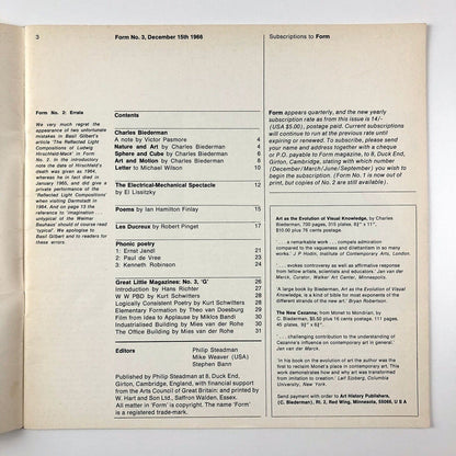 Form magazine – issues 1 to 7 | Philip Steadman Stephen Bann Sep 1966 - Mar 1968