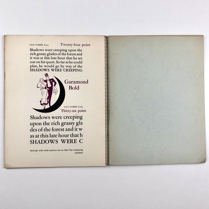 Intertype Garamond | Wire-bound type specimen brochure | Undated