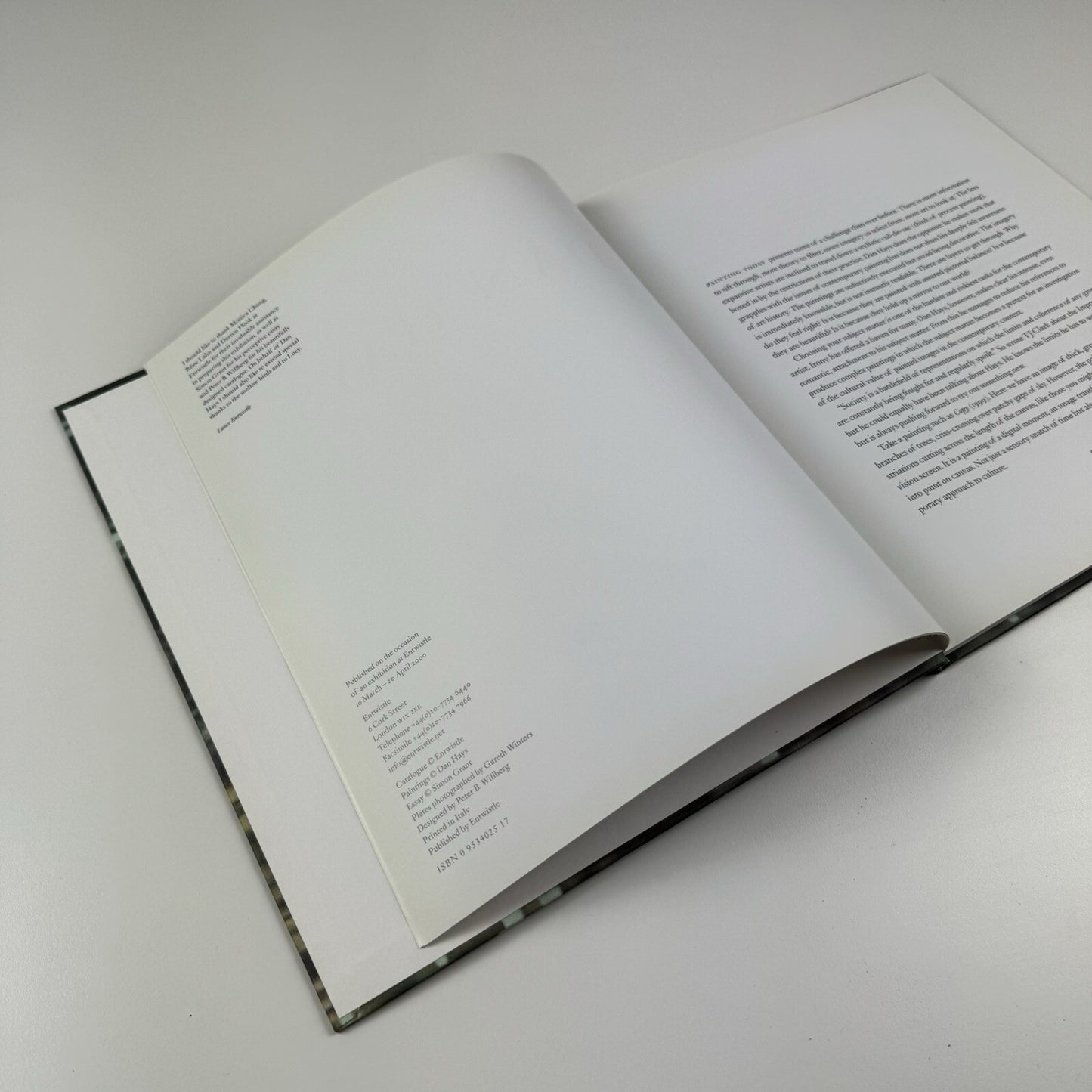 Dan Hays | Entwistle London exhibition catalogue, 2000