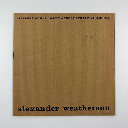 Alexander Weatherson | Gallery One exhibition catalogue, 1961