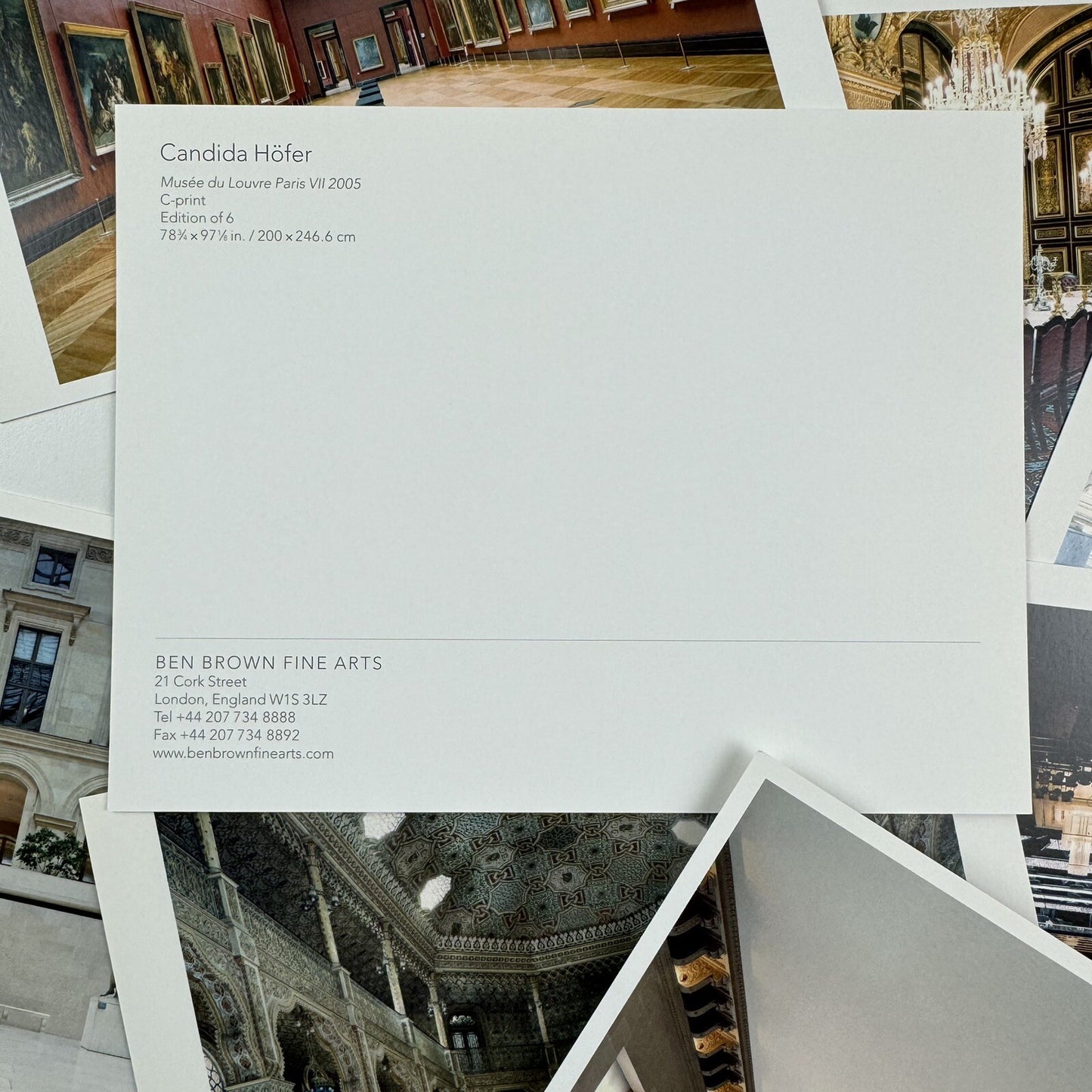 Candida Höfer – Palaces, Theatres, Churches and a Casino | Ben Brown Fine Arts | Box of postcards, 2007