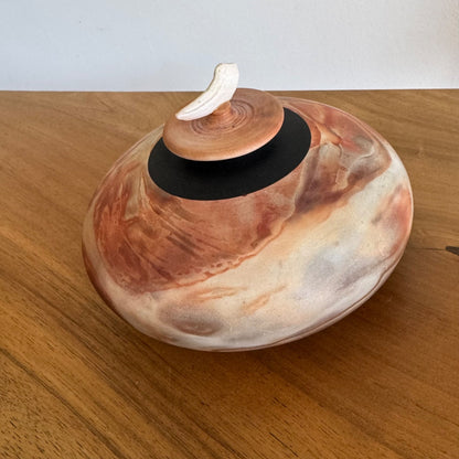 Ardine Spitters ceramic lidded vessel signed on the base 'Ardine'