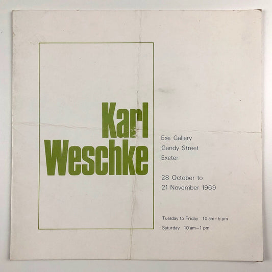 Karl Weschke | Exe Gallery Exeter | October-November 1969