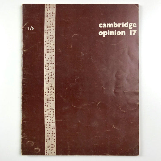 Cambridge Opinion magazine | No. 17 Living with the 60s | edited by Robert Freeman