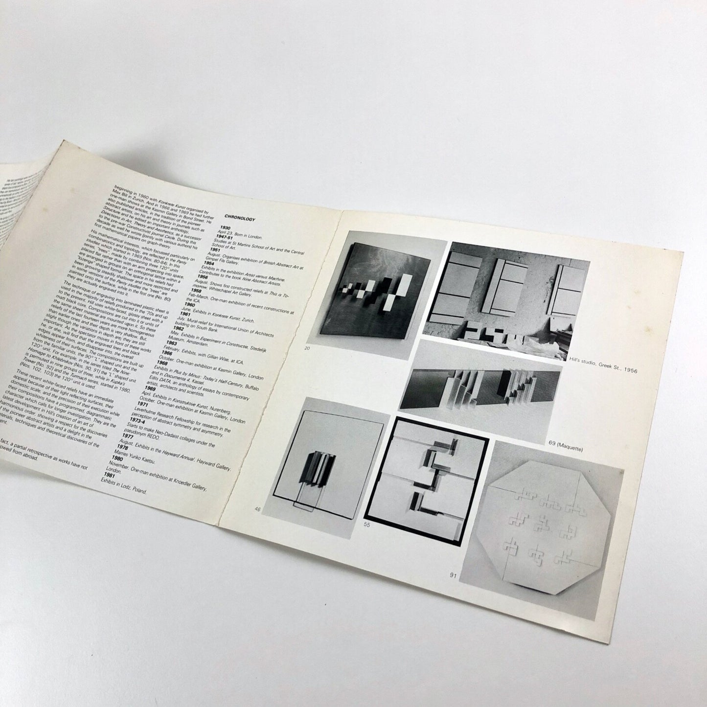 Anthony Hill. A retrospective exhibition – Hayward Gallery folded leaflet, 1983