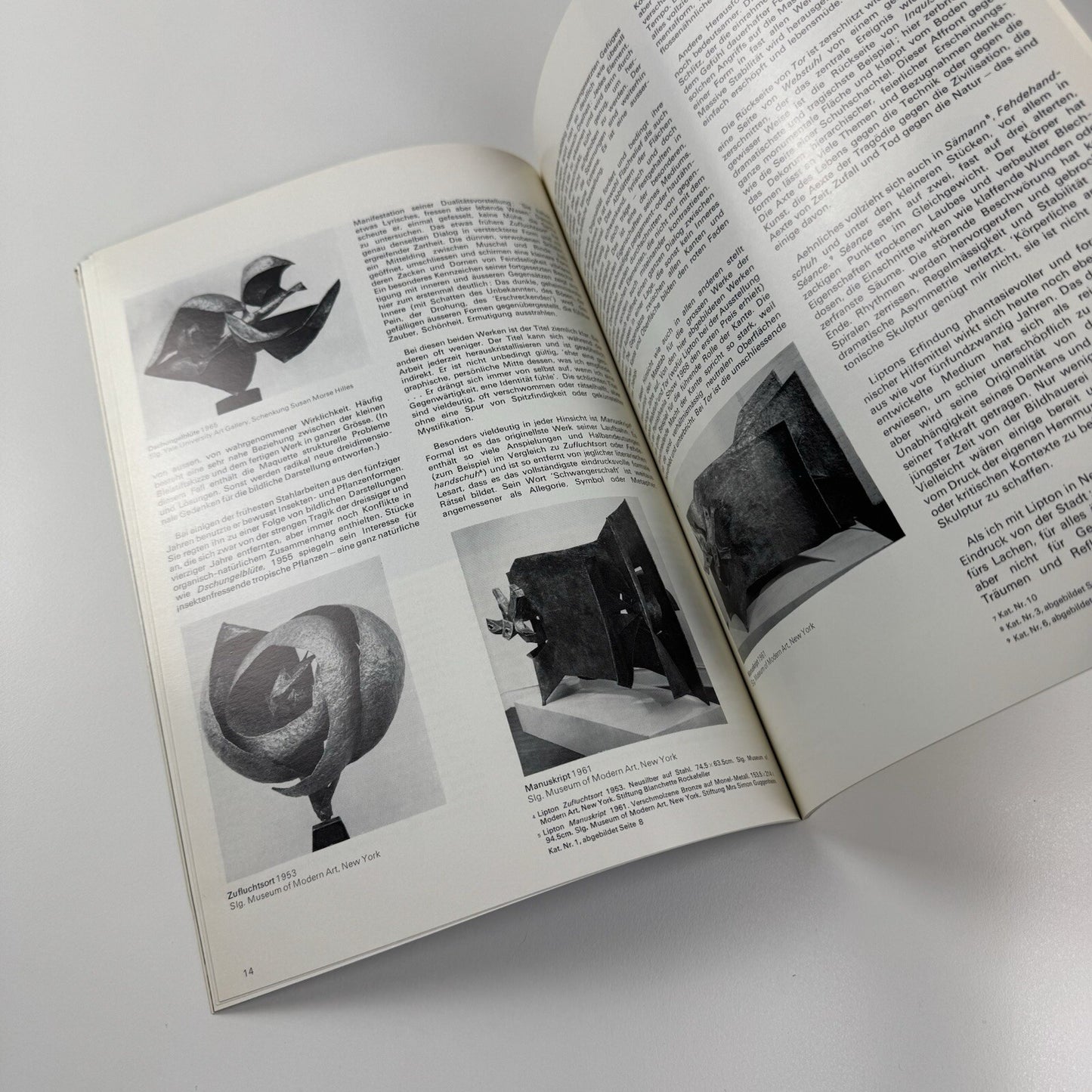 Seymour Lipton | Marlborough Galerie Zurich exhibition catalogue, 1974