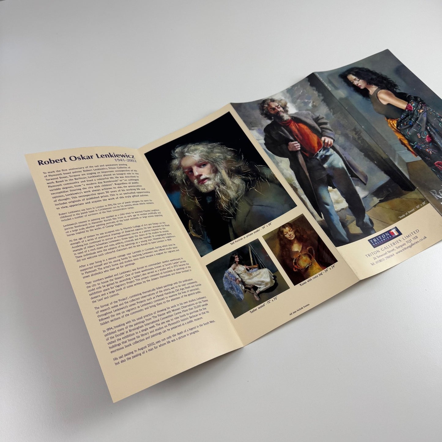 Folding card Robert Oskar Lenkiewicz. A Retrospective Triton Galleries 2003