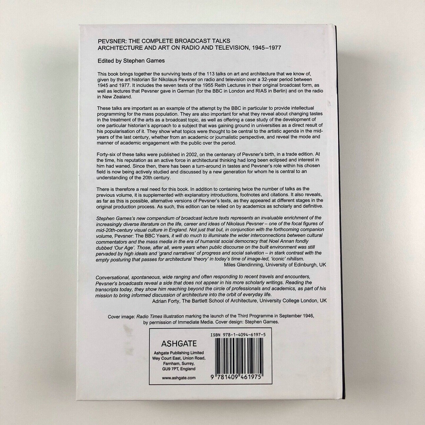 Nikolaus Pevsner: The Complete Broadcast Talks, 1945-1977 | Ashgate, 1014
