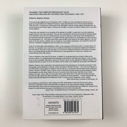 Nikolaus Pevsner: The Complete Broadcast Talks, 1945-1977 | Ashgate, 1014