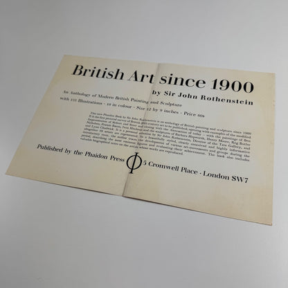 Leaflet to promote British Art since 1900 by Sir John Rothenstein. Phaeton Press