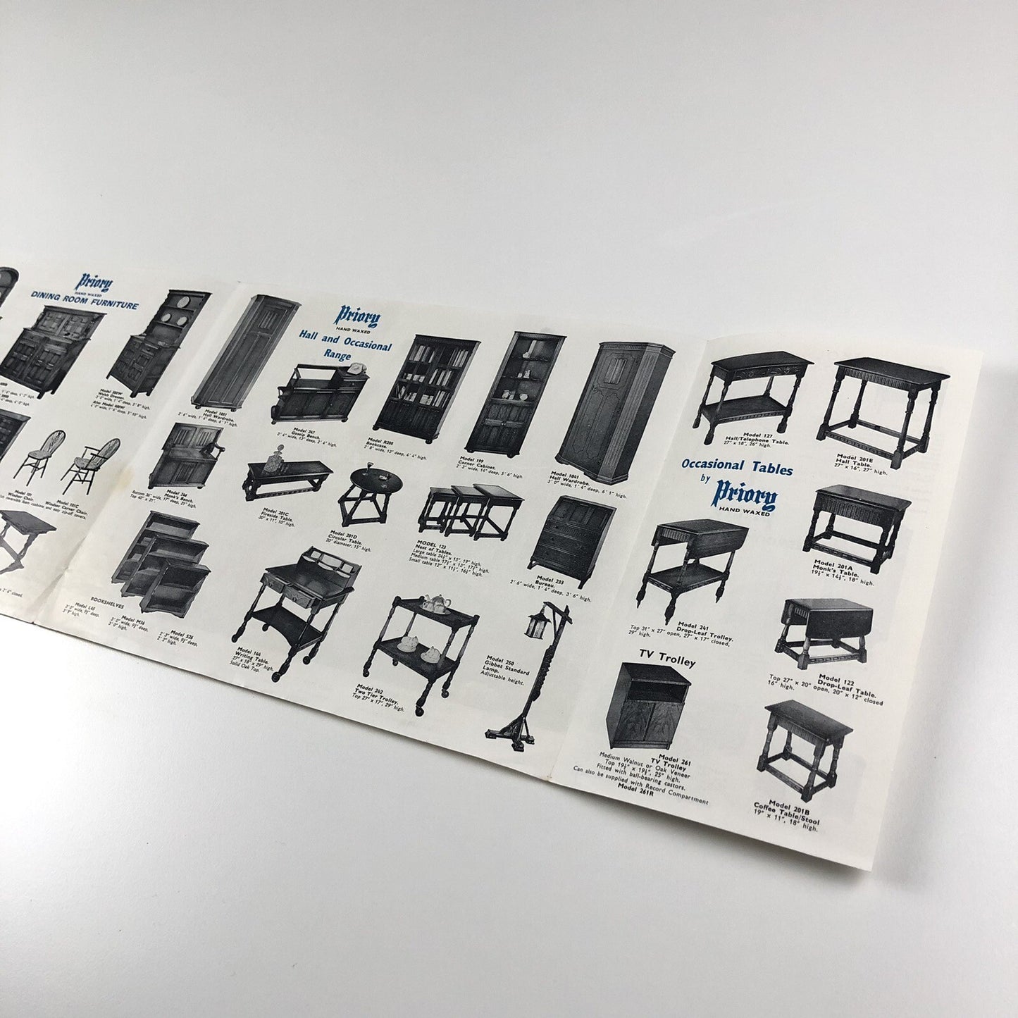 Priory hand waxed reproduction furniture | Leaflet and price list, 1964