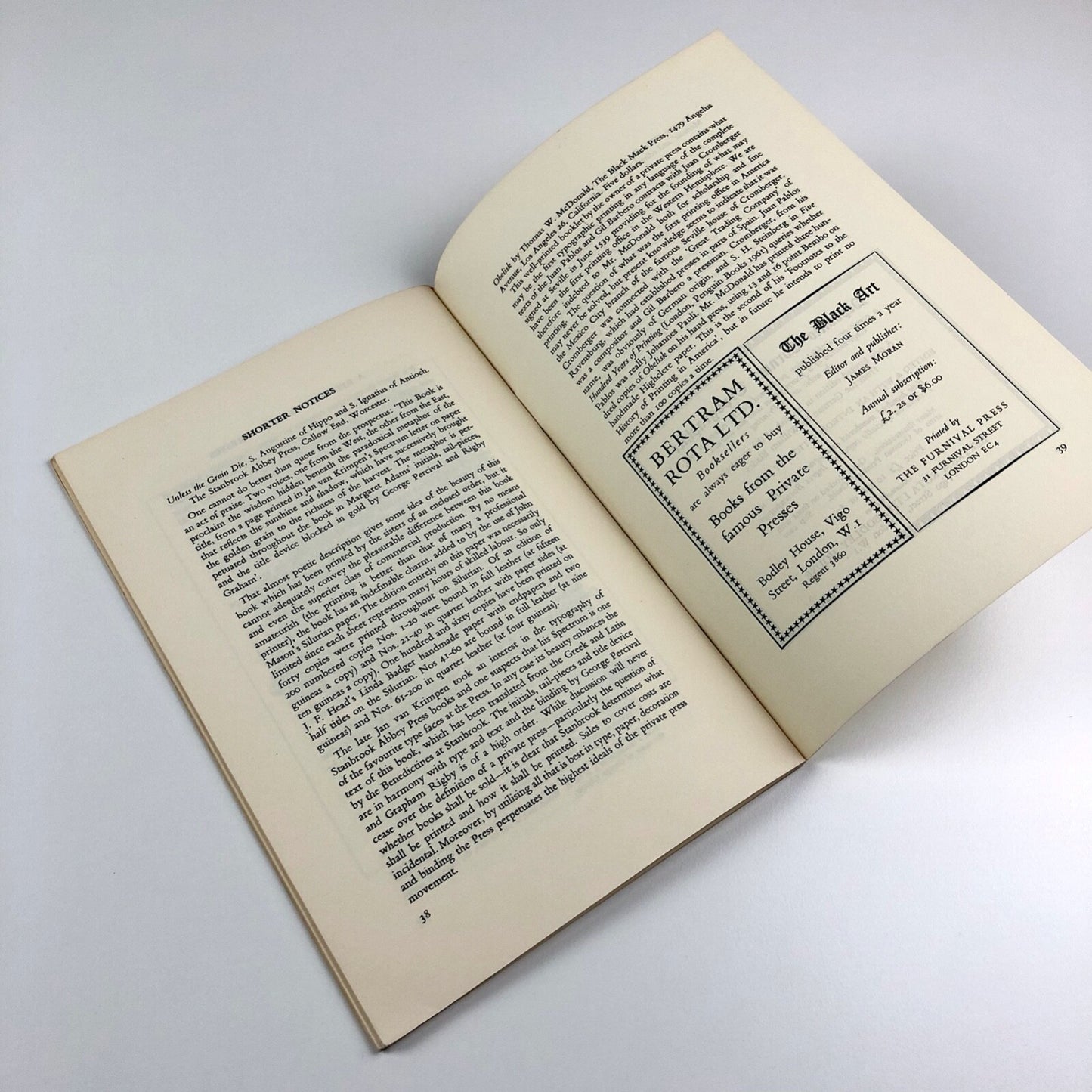 The Black Art vol 1 no 1 1962 | Bulmer and Lord Stanhope by Peter Isaac