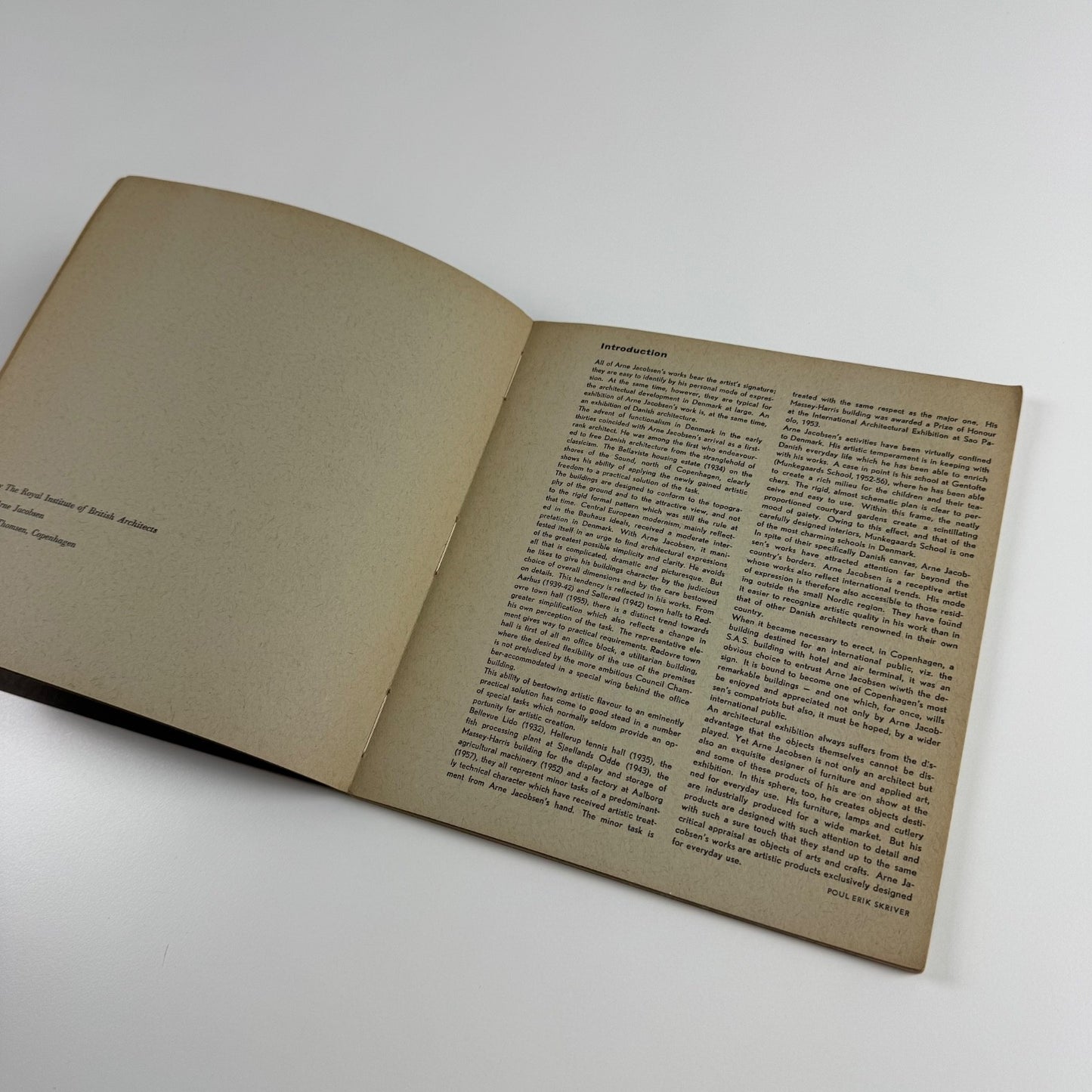 Arne Jacobsen. Architecture Applied Art | RIBA, 1959