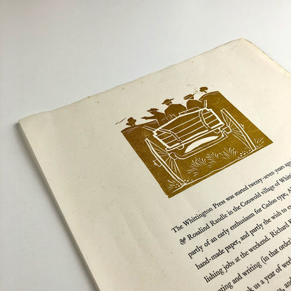 Flyer for the exhibition of The Whittington Press’s books | British Library 1989