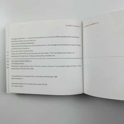 A thousand years A thousand words. A Celebration of the Royal Mail Millennium Stamps project by Michael Benson | The Camberwell Press, 1999