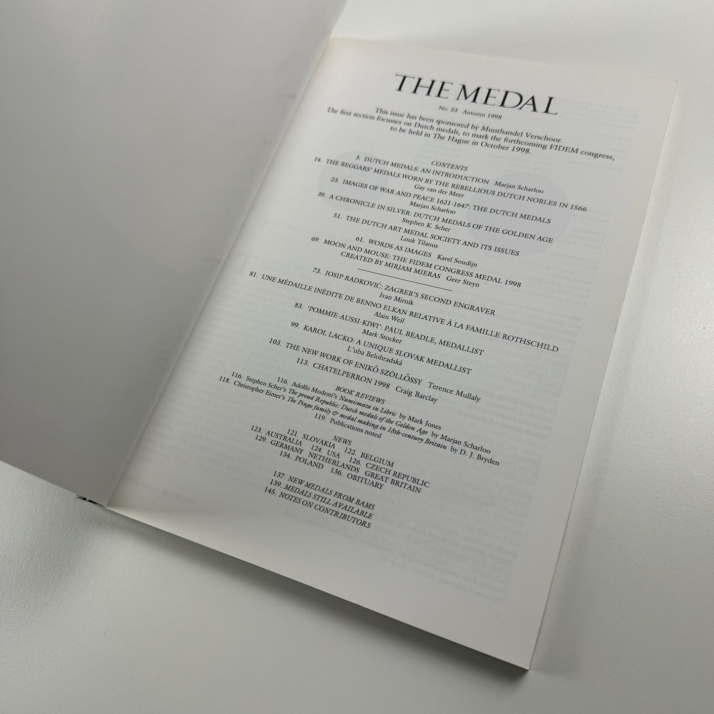 The Medal. British Art Medal Society BAMS journal. Issue No. 33, Autumn 1998