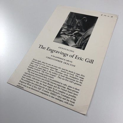Promotional leaflet/prospectus The Engravings of Eric Gill | Christopher Skelton