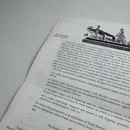 Prospectus for The Wood Engravings of Frank Martin by Hal Bishop | Previous Parrot Press, 1998