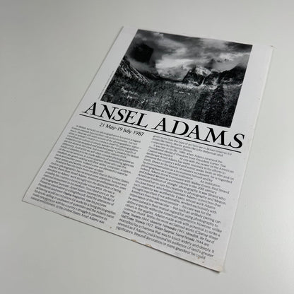 Leaflet for the exhibition Ansel Adams at The Barbican 1987
