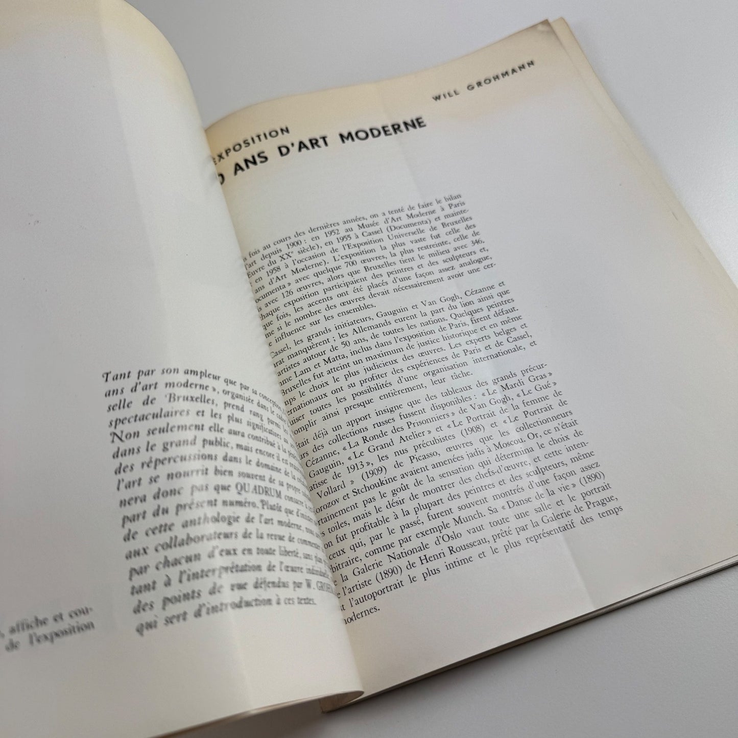 Quadrum offprint VI 50 ans d’art moderne by Will Grohmann 1959 Revue Internationale d’Art Moderne cover design by Jean Arp