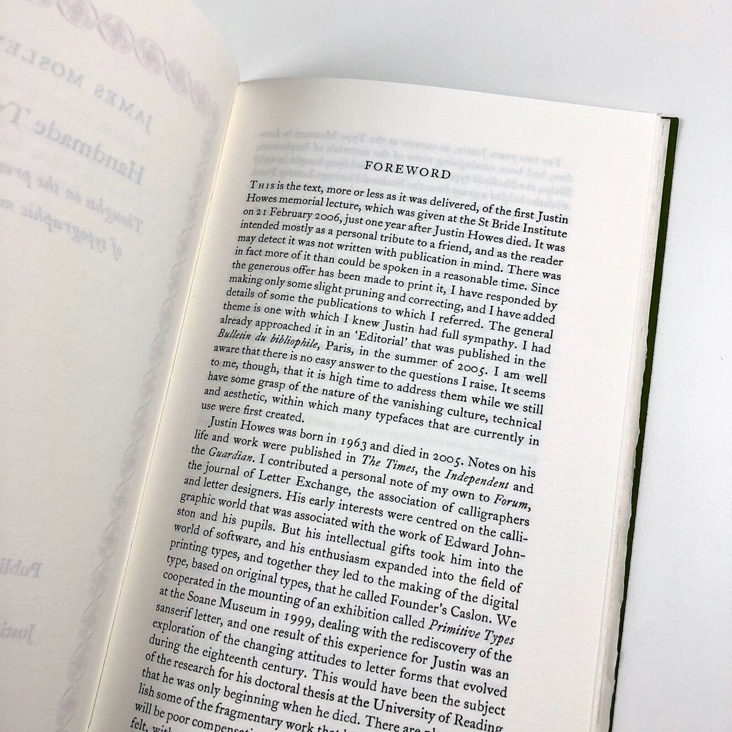 Handmade Type by James Mosley | Incline Press / Justin Howes Memorial Fund, 2007