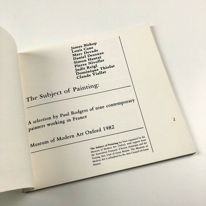The Subject of Painting. A Selection by Paul Rogers | Museum of Modern Art Oxford catalogue, 1982