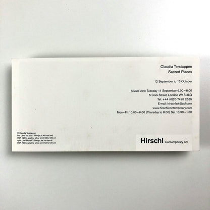 Claudia Terstappen: Sacred Places Hirschl Contemporary Art exhibition card 2001