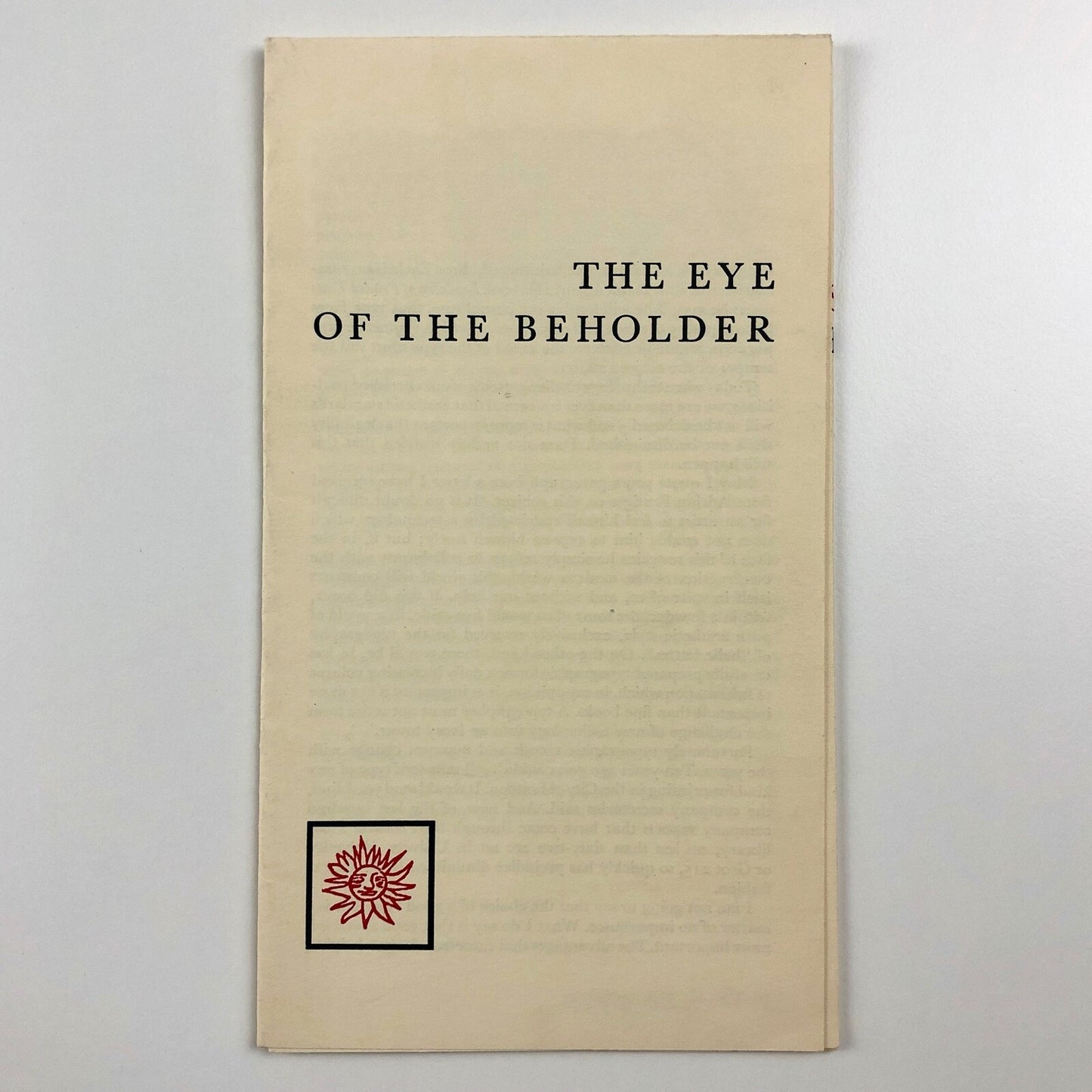 The Eye of the Beholder by Walter Partridge Wynkyne de Worde 1970 | Folded leaflet