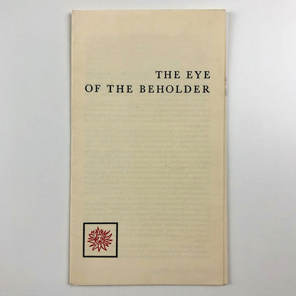 The Eye of the Beholder by Walter Partridge Wynkyne de Worde 1970 | Folded leaflet