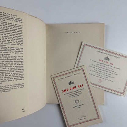Art for All. The story of London Transport Posters V&A 1949 + related ephemera