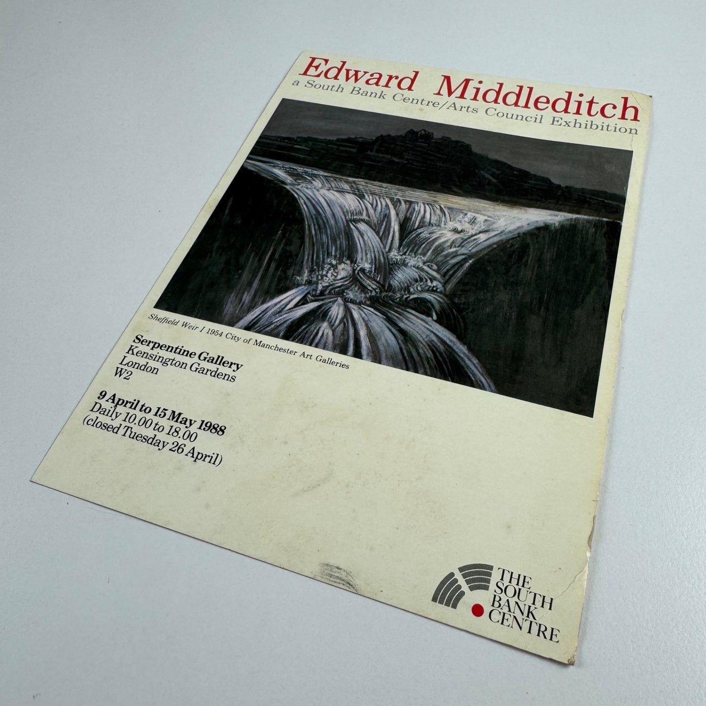 Promotional card for Edward Middleditch | Arts Council Serpentine Gallery 1988